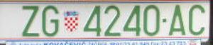 Example image of a license plate