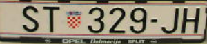 Example image of a license plate